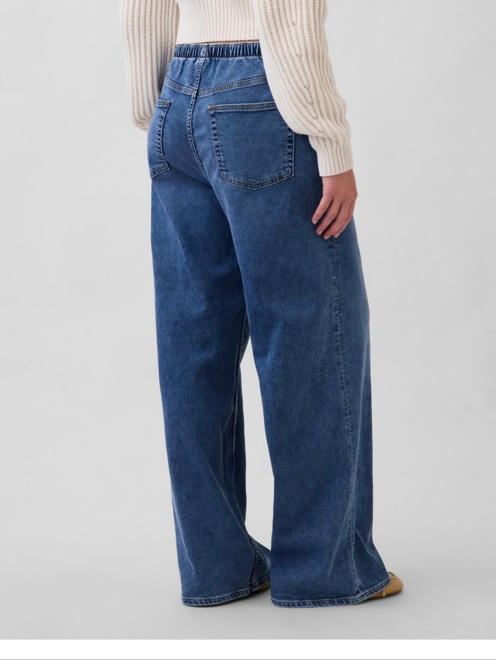 [LIKE NEW] GAP Womens Petite Medium Mid Rise Knit Easy Baggy Jeans Medium Indigo - Picture 3 of 11